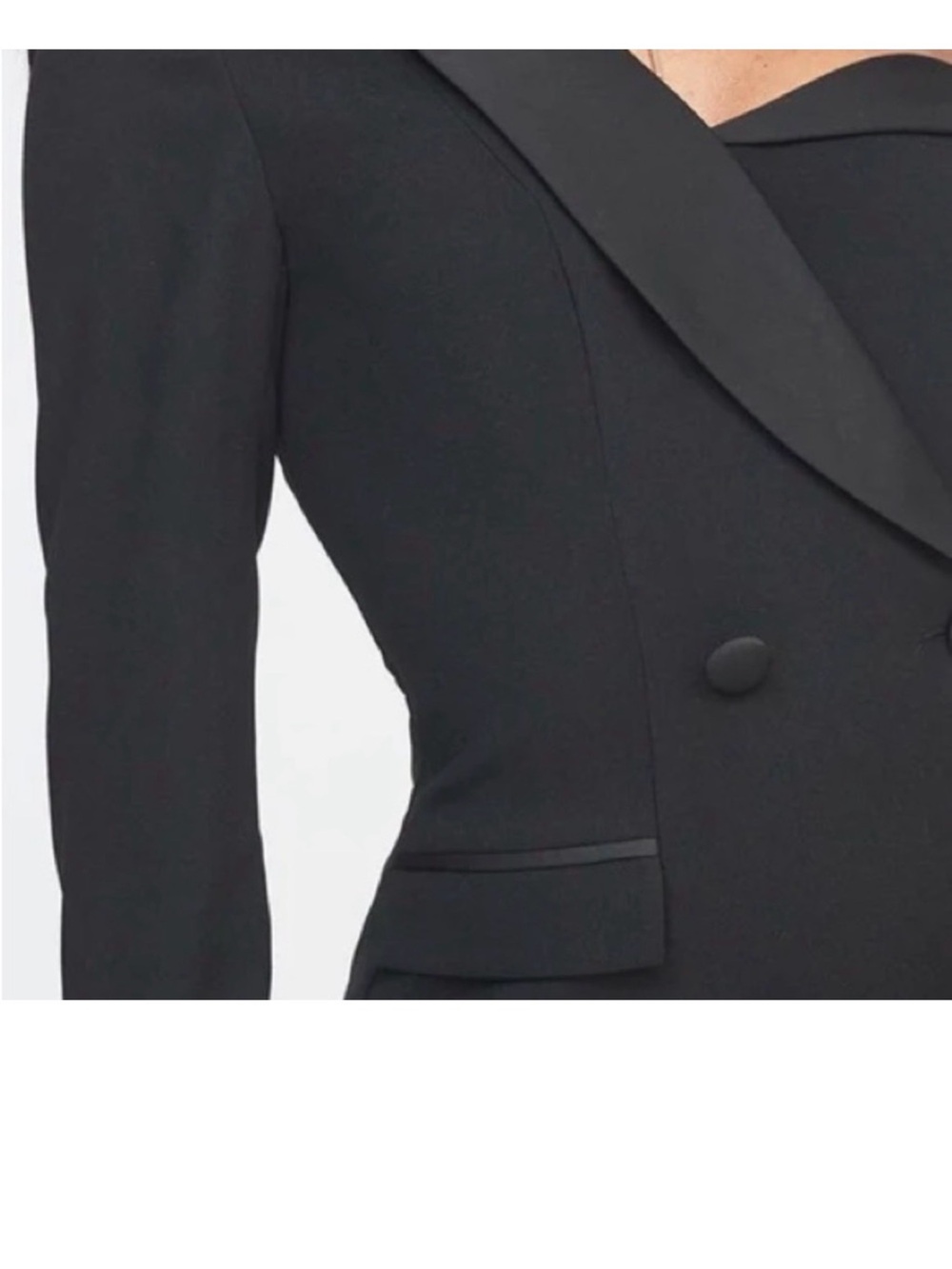 Lavish Alice Black Double-Breasted Tuxedo Blazer